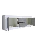 TV-Schrank 210cm 2 Türen 2 Schubladen weiß glänzend Beton Visio BC Sales