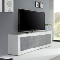 TV-Schrank 210cm 2 Türen 2 Schubladen weiß glänzend Beton Visio BC Katalog
