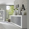 Modernes Wohnzimmer Sideboard 4 Türen glänzend weiß Zement 207cm Altea BC Rabatte
