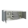 Sideboard 2 Türen 3 Schubladen weiß glänzend Zement 210cm Tribus BC Basic Sales