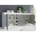 Credenza madia 2 ante 3 cassetti bianco lucido cemento 210cm Tribus BC Basic Modello