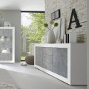 Sideboard 2 Türen 3 Schubladen weiß glänzend Zement 210cm Tribus BC Basic Katalog