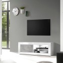 Modernes mobiler TV-Ständer in glänzendem Weiß und grauem Zement Diver BC Basic. Katalog