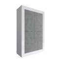 Küchenschrank Wohnzimmerschrank Madia 4 Türen glänzendes weißes Zement Novia BC Basic. Angebot
