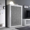 Küchenschrank Wohnzimmerschrank Madia 4 Türen glänzendes weißes Zement Novia BC Basic. Katalog
