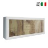 Credenza soggiorno 2 ante 3 cassetti bianco lucido e legno Tribus BW Basic Vendita