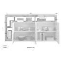 Wohnzimmer-Sideboard Madia 184cm 4 Türen glänzend weiß Eiche Cadiz BR Katalog