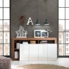 Moderne Küchenkommode 4 Türen 184cm glänzendes weißes Holz Cadiz MR Rabatte