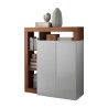 Credenza alta mobile cucina 2 ante bianco lucido legno noce Blume MR Saldi