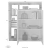 Credenza alta mobile cucina 2 ante bianco lucido legno noce Blume MR Sconti