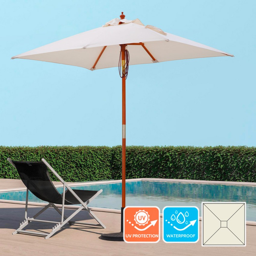 Ombrellone da giardino terrazzo in legno palo centrale 200x150cm Ormond Promozione Ombrellone da giardino terrazzo in legno palo centrale 200x150cm Ormond Promozione