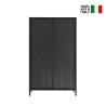 Schrank Sideboard modernes Design 2 Türen 4 Fächer schwarz Holz Bogarde Steel Verkauf