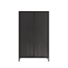 Schrank Sideboard modernes Design 2 Türen 4 Fächer schwarz Holz Bogarde Steel Angebot