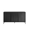 Credenza design moderno 3 ante buffet 156cm in legno nero Cooper Steel Offerta