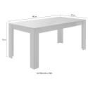 Tavolo da pranzo 180x90cm design moderno bianco cemento Cesar Basic Saldi