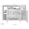 Sideboard Küchenschrank 3 Türen Glanz Weiß Modern 146cm Schwarz Hailey BX Modell