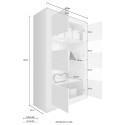 Moderne Wohnzimmer-Vitrine mit Marmoreffekt, 4 Glastüren, Tina MB Basic. Lagerbestand