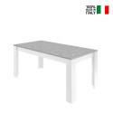 Tavolo da pranzo 180x90cm design moderno bianco cemento Cesar Basic Vendita