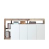 Küchenschrank Wohnzimmer 4 Türen glänzend weißes Holz 184cm Cadiz BP Angebot