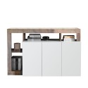 Credenza soggiorno moderna legno 3 ante bianco lucido 146cm Hailey BP Offerta