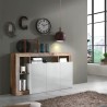 Credenza soggiorno moderna legno 3 ante bianco lucido 146cm Hailey BP Promozione