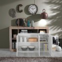 Credenza soggiorno moderna legno 3 ante bianco lucido 146cm Hailey BP Scelta