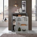 Wohnzimmer modernes bewegliches Sideboard schwarz 2 Türen glänzend weiß Blume BX Katalog
