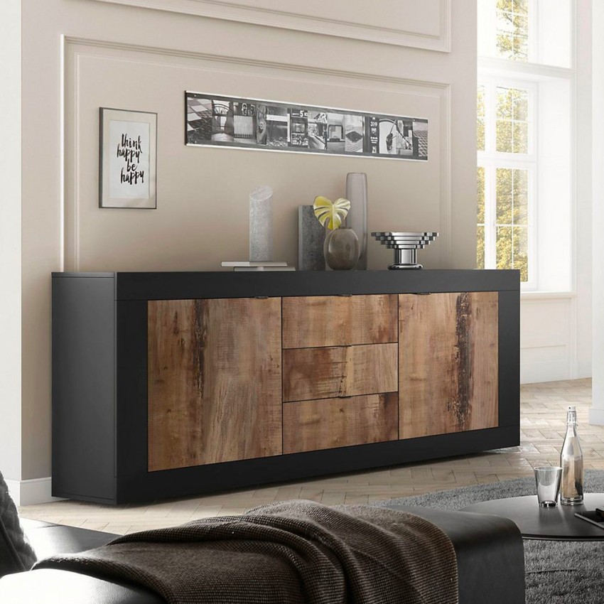 Industrie-Stil Sideboard Wohnzimmer, 3 Schubladen 2 Türen Tribus NP Basic Aktion Industrie-Stil Sideboard Wohnzimmer, 3 Schubladen 2 Türen Tribus NP Basic Aktion