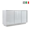 Credenza mobile soggiorno cucina 3 ante 138cm bianco lucido Dimas Ice Vendita