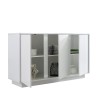 Credenza mobile soggiorno cucina 3 ante 138cm bianco lucido Dimas Ice Saldi