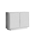 Beweglicher Schrank, Aufbewahrungsschrank, Sideboard mit 2 Glastüren, glänzend weiß, 92 cm, Agape Ice. Angebot