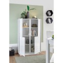 Buffet haut moderne 4 portes blanc laqué brillant h145cm Joyce Ice Catalogue