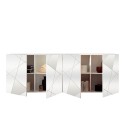 Wohnzimmerschrank, 4 Türen, 241cm, glänzendes weiß, Spiegel, Vittoria WH L. Rabatte