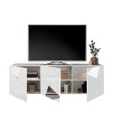 Mobiler TV-Stand in glänzendem weiß mit 3 Türen und 181 cm Breite Bremia WH Vittoria. Sales