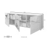 Mobiler TV-Stand in glänzendem weiß mit 3 Türen und 181 cm Breite Bremia WH Vittoria. Katalog
