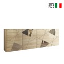 Credenza madia moderna legno rovere 241cm 4 ante specchi Vittoria RS L Vendita