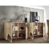 Credenza madia moderna legno rovere 241cm 4 ante specchi Vittoria RS L Sconti