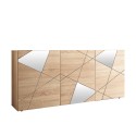 Moderne Wohnzimmerschrank Vittoria RS S, 3-türig, Eichenholz mit Spiegel Angebot