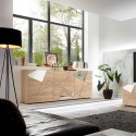 Credenza soggiorno moderna 3 ante legno rovere specchi Vittoria RS S Catalogo