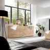 Moderne Wohnzimmersideboard mit 3 Eichenholztüren, Spiegeln und dem Modellnamen Vittoria RS S. Katalog