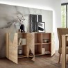Moderne Wohnzimmerschrank Vittoria RS S, 3-türig, Eichenholz mit Spiegel Lagerbestand