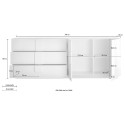 Moderne Sideboard mit 2 Türen und 3 Schubladen, hochglanz-weiß, Jupiter WH L1. Lagerbestand