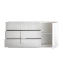 Sideboard für das Wohnzimmer, weiß glänzend, 3 Schubladen „Jupiter WH M1“. Sales