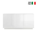 Credenza madia moderna 3 ante bianco lucido 182cm WH M2 Vendita