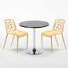 Schwarz Rund Tisch und 2 Stühle Farbiges Polypropylen-Innenmastenset Gelateria Cosmopolitan Modell