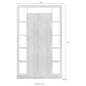 Wohnzimmer Bücherschrank mit modernem Holzsäulendesign, 2 Türen, Modell Albus MR. Katalog
