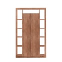 Wohnzimmer Bücherschrank mit modernem Holzsäulendesign, 2 Türen, Modell Albus MR. Angebot