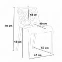 Schwarz Rund Tisch und 2 Stühle Farbiges Polypropylen-Innenmastenset Gelateria Cosmopolitan 