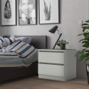 moderne Kommode Nachttisch mit 2 Schubladen, weißes Holz, Schlafzimmer Harlene Aktion