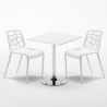 Table Blanche Carrée 70x70 et 2 Chaises Colorées Set Intérieur Bar Café Gelateria Cocktail Caractéristiques